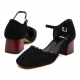 Women's Square Toe Med Heel Mary Jane Pumps Shoes