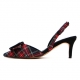 Women's Pointy Toe Check Fabric Mary Jane Shoes