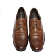 Men's brogue & wing tips open lacing brown dress shoes