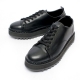 Men's synthetic leather round cap toe lace ups thick platform sole fashion sneakers 2 type black white
