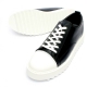Men's synthetic leather round cap toe lace ups thick platform sole fashion sneakers 