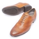 Men's real leather brown brogue wingtips close lacing dress shoes
