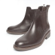 Men's Round Toe Brown Leather Side gore chelsea Ankle Boots
