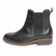 Men's Round Toe Black Leather Side gore chelsea Ankle Boots