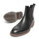 Men's Round Toe Black Leather Side gore chelsea Ankle Boots