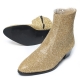 Men's glitter golden western zipper Ankle mid-calf boots made in KOREA US 6 - US 10.5