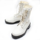 Men's chic white real leather lace walker boots side zip made Korea 