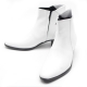 Men's White western zipper Ankle mid-calf boots made in KOREA US 6 - US 10.5