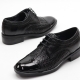 Men's cap toe leather cool mesh knit lace up oxfords dress shoes