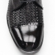Men's cap toe leather cool mesh knit lace up oxfords dress shoes