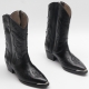 ﻿HAND-MADE Men's black Cow Leather front stitch side zip western ankle bike rider boots US 6.5-11.5