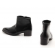 Mens black synthetic Leather side zipper Ankle boots made in KOREA
