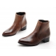 Mens brown synthetic Leather side zipper Ankle boots made in KOREA