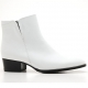 Mens white real Leather side zipper Ankle boots made in KOREA US5.5-10.5