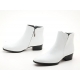 Mens white real Leather side zipper Ankle boots made in KOREA US5.5-10.5