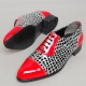 Mens synthetic leather glitter red & dot black Lace up Shoes