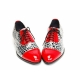 Mens synthetic leather glitter red & dot black Lace up Shoes