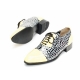 Mens synthetic leather glitter Yellow & dot black Lace up Shoes