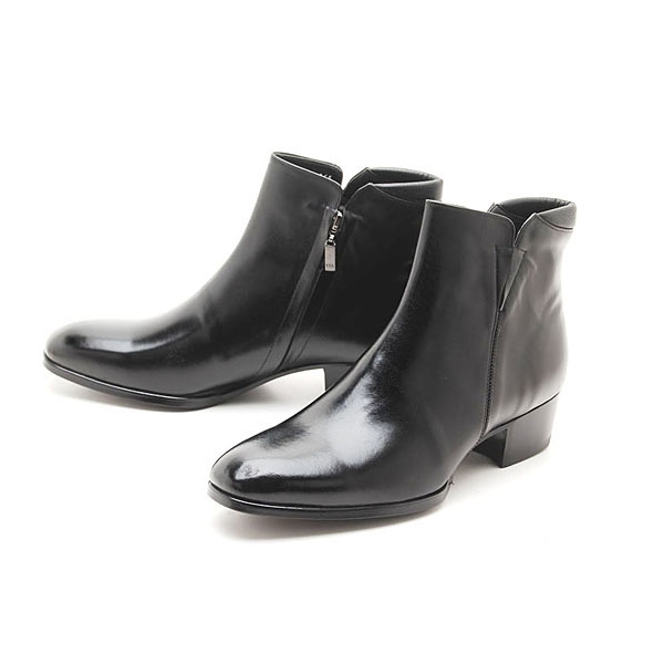 Mens real cow Leather side zipper Ankle Boots