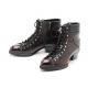 Mens brown real Leather lace up side zipper stitch Ankle mid calf boots made in KOREA US5.5-10.5